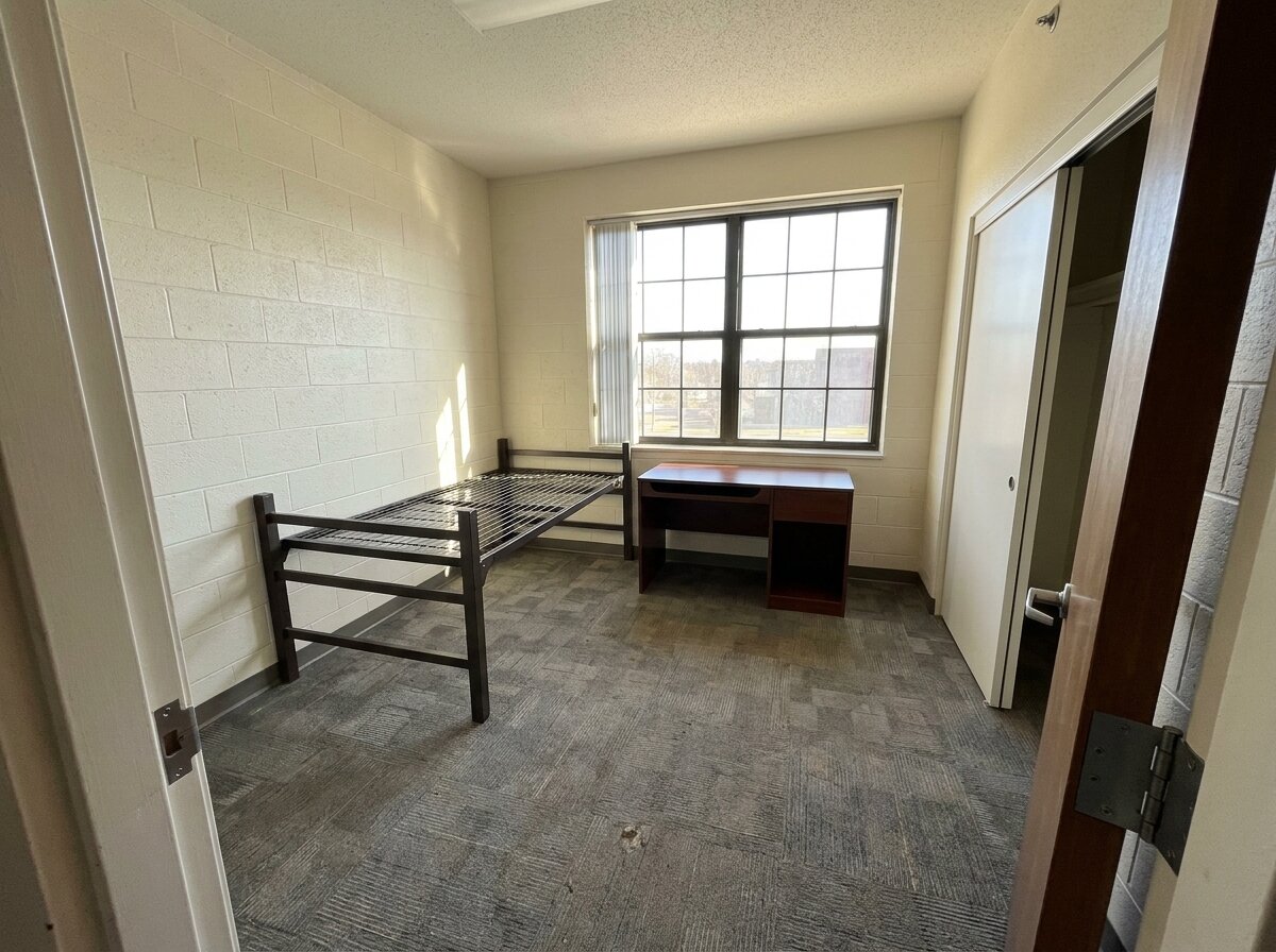 Empty dorm room before